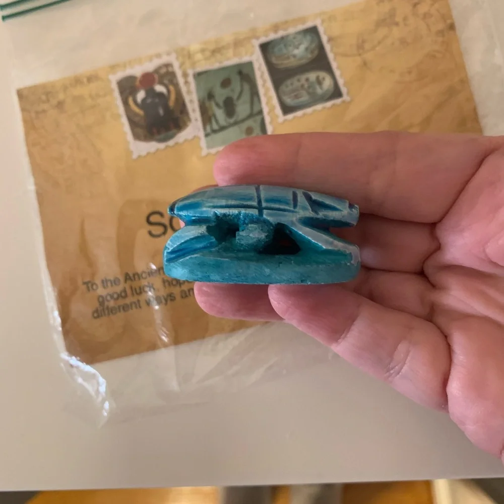 Blue Scarab Beetle Figurine